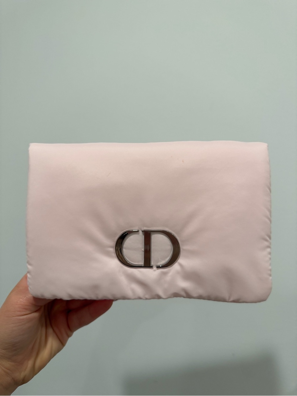 Dior Pale Pink Quilted CD Logo Clutch